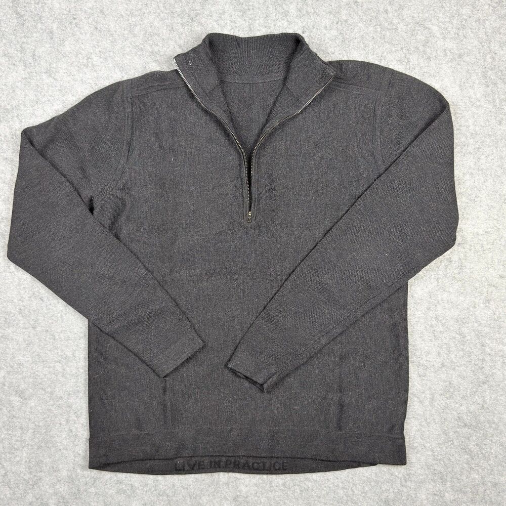 Lululemon Men’s Sweater Alpine Air Merino Wool Half Zip Charcoal Gray Large